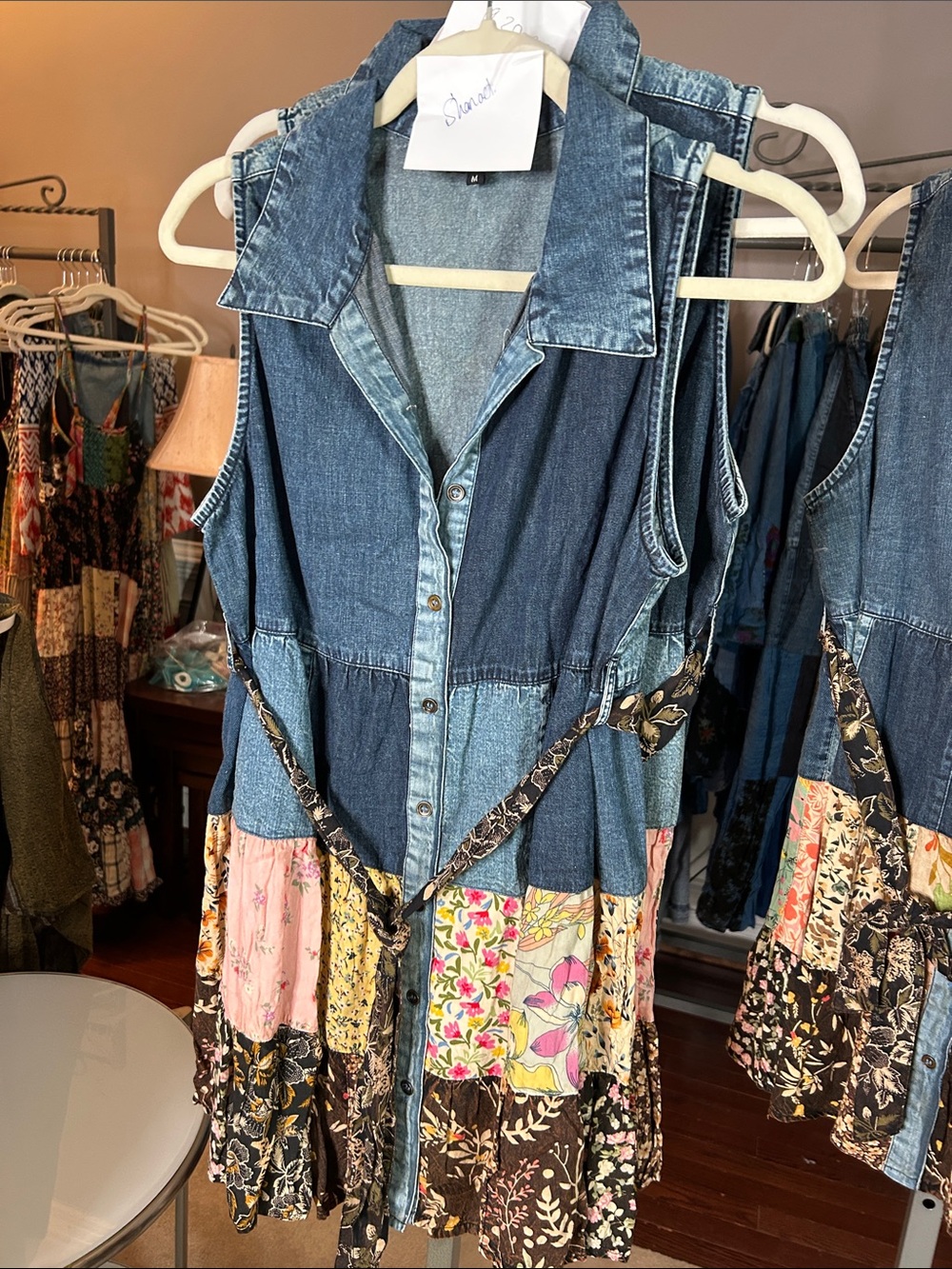 YOUNG THREADS NWT DRESS MED Large DENIM